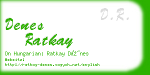 denes ratkay business card